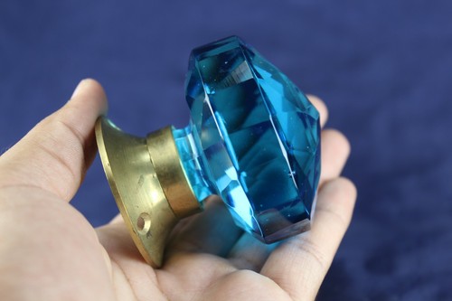 Cut glass door knob vintage - glass,