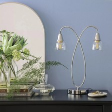 Argos Home Curio 2 Shade 45cm Table Lamp - Chrome