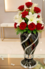 30cm Black Floor Vase Sparkle