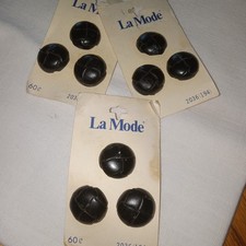 La Mode Vintage Leather Buttons 3/4" New 9