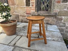 Vintage Bar Stool Bar School Seat Well Made With Nice Patina Oval Seat Rustic