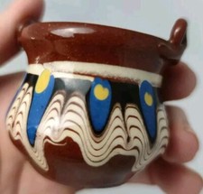 TROYAN MINI POT VASE VINTAGE MINIATURE REDWARE POTTERY 2.5” MADE IN BULGARIA 