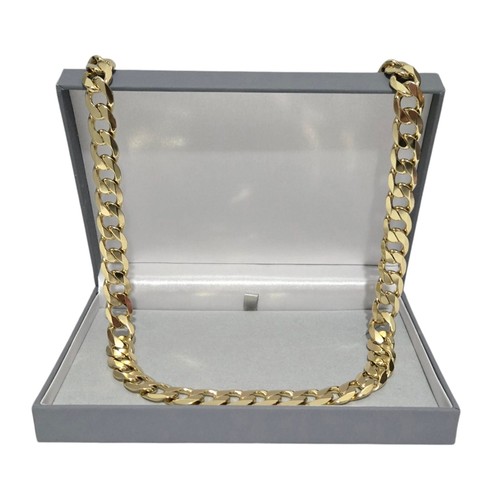 Mens 9ct gold 12mm - mens, curb