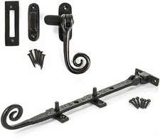 Black Cast Iron Traditional Monkey Curly Tail Window Casement Stays or Handles