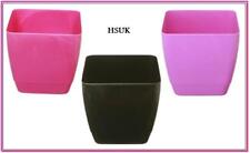 14CM SQUARE PLASTIC PLANT POT QUALITY INDOOR POTS COLOUR GARDEN PLANTER 14SQ