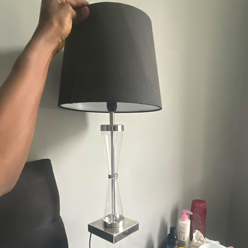 Modern table lamp black - black, drum