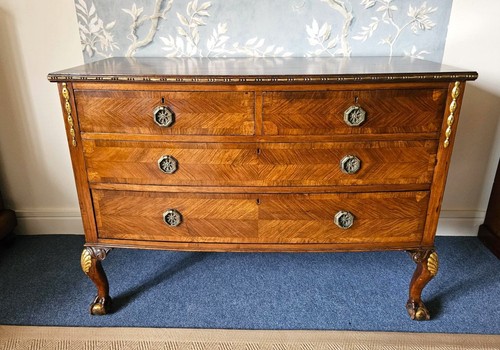Chest drawers walnut brass - walnut,