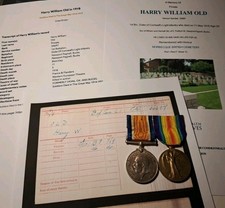 WW1 Pair, War & Victory Medal Pte Old, 1st Duke Of Cornwall Light Infantry, KIA