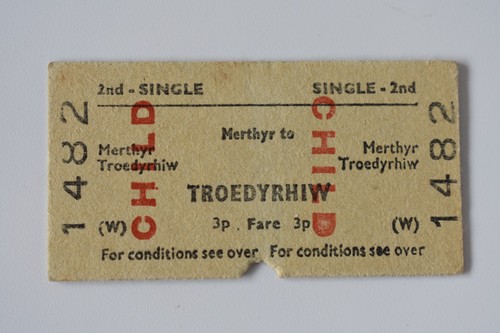 British railway ticket merthyr - british,
