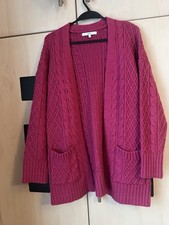 Next Bright Pink Open Cardigan Size M 12 - 14. Pockets. Good Condition