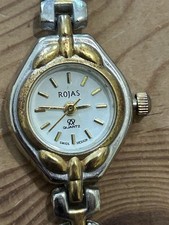 Rojas Silver and Gold Tone Ladies Watch Working Order