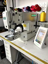 Zoje ZJ1900DSS-0604 Pattern Bartack Sewing Machine + Lot of different clamps