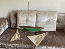 Rare Edwardian Wooden Shamrock Pond Yacht Made in London -  27” long