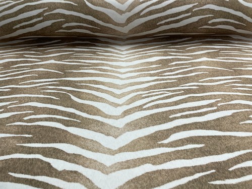 Velvet zebra fabric tan - zebra,