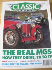 CLASSIC AND SPORTSCAR FEB 1992 REAL MGS JENSEN-HEALEY FERRARI 250 ROVER VITESSE