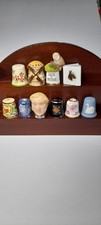 10 COLLECTABLES MIXED CERAMIC THIMBLES 