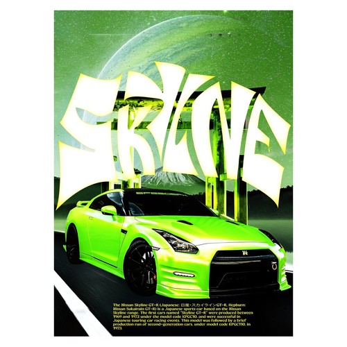 Green sports car - sports, graffiti