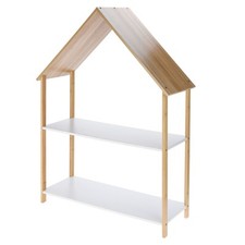 House-Shaped Kids Bookcase | Children's Storage Unit 2-Tier Shelf - 80x108cm