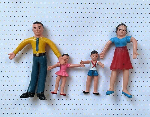 Vintage bendy dolls - dolls, house