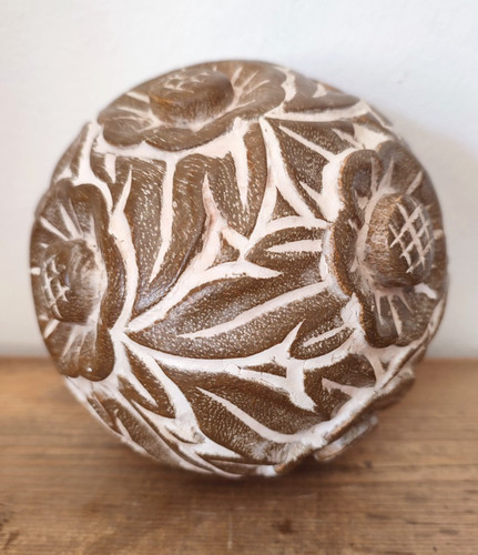 Rustic decorative carved ball - decorative,