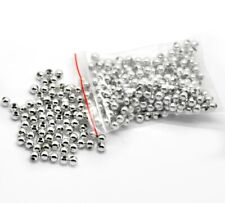 Silver Acrylic Spacer Beads - 200 pcs - Round 5mm - Jewellery Making Metallic