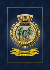 HMS CEYLON SHIPS BADGE/CREST -