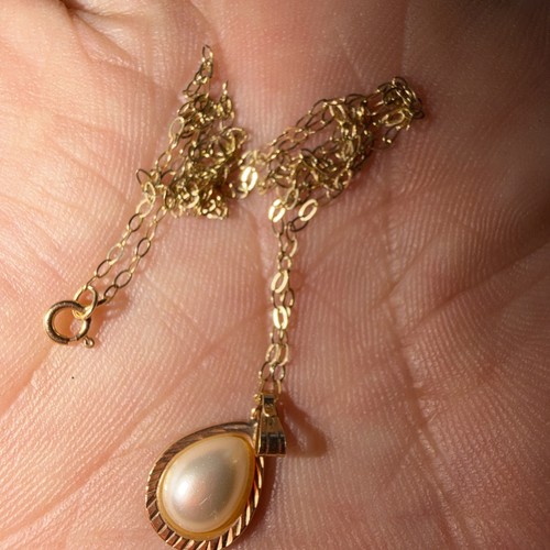 Tiny gold pendant with mother - pendant,
