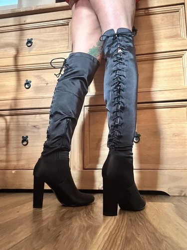 Thigh high boots satin - , 5