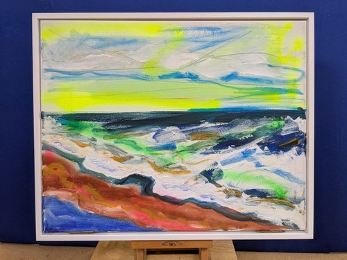 Dawlish acrylic seascape - acrylic,