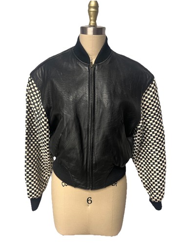 Vintage 80s checkered sleeve - checkered,