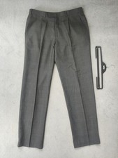Marks & Spencers M&S Sartorial Trousers 36W 33L 100% Wool Charcoal Grey - New