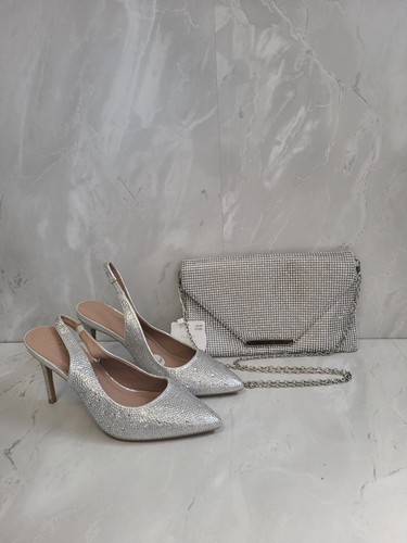 Newlook silver diamante - diamante, sling