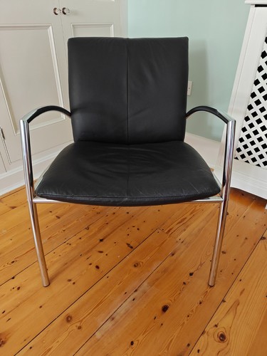 Black leather chair for