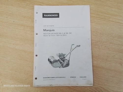 Ransomes parts list - ransomes,