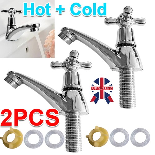 Twin taps set hot and - taps,
