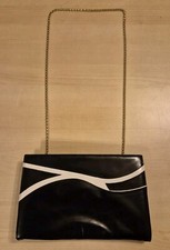 LADIES VINTAGE 1980’s CLUTCH BAG WITH METAL CHAIN STRAP FROM GINA