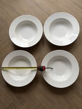 4 large 14” 35cm bowls plates pasta salad etc white used VGC