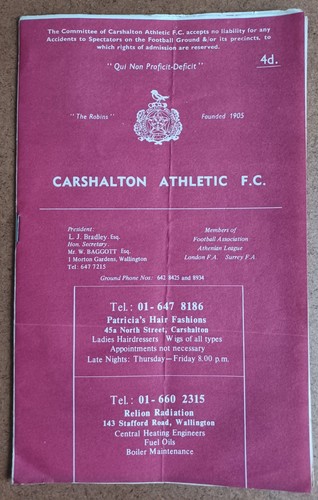 1969 carshalton athletic - ,