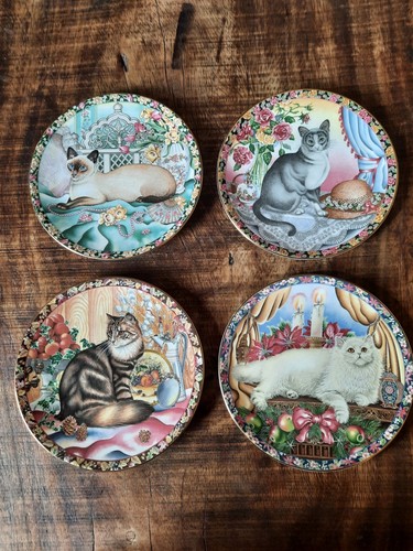 Seasons cat plates aynsley - seasons,