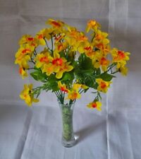 Artificial Daffodil Flower Bouquet Bunch Plants 26 Head YELLOW Ivy Foliage Leaf