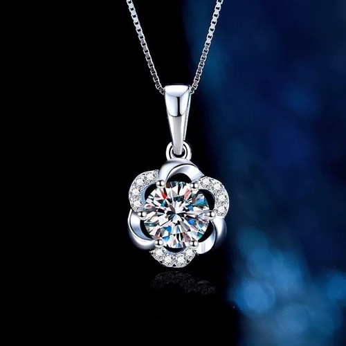 Crystal lovely flower pendant - lovely,