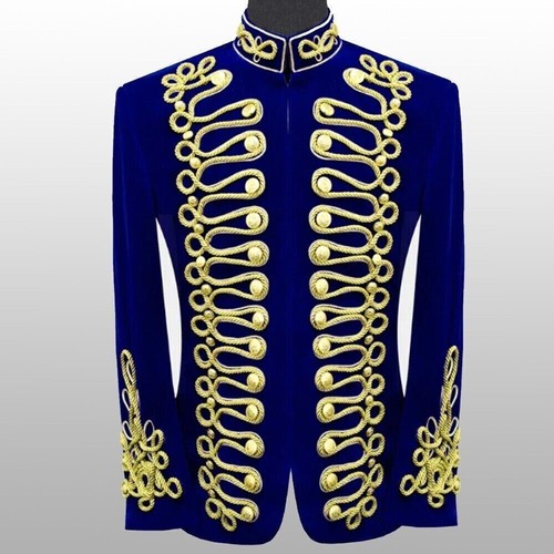 Men royal blue hussar velvet - men's,