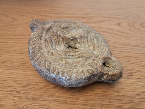 Roman oil lamp terracotta - oil, lamp,