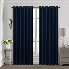 Blackout Eyelet Curtains Black