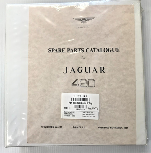 Jaguar 420 factory parts book - jaguar,