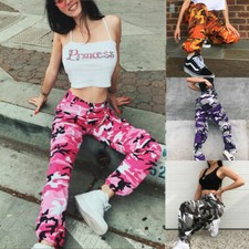 Womens Camo Cargo Trousers