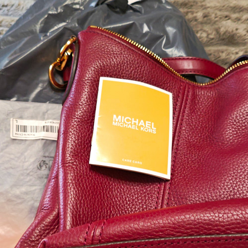 Michael kors burgundy pebbled - burgundy,
