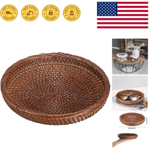 Handwoven wicker tray - tray,