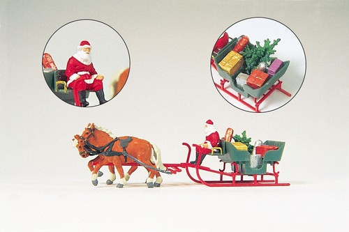 Horse drawn sleigh with - horse,