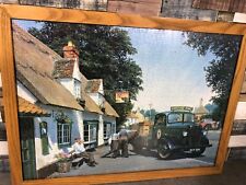 Large Wood Framed Jigsaw Of Greene King Barrel Delivery To Dog & Duck Pub